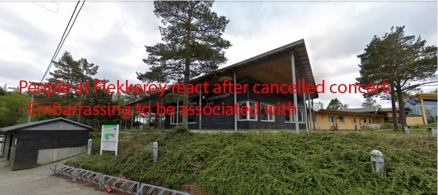 CONCERT: Lindebøskauen school at Flekkeroy has cancelled the concert with Tom Hugo Hermansen after complaints from several parents. Photo: Google Street View